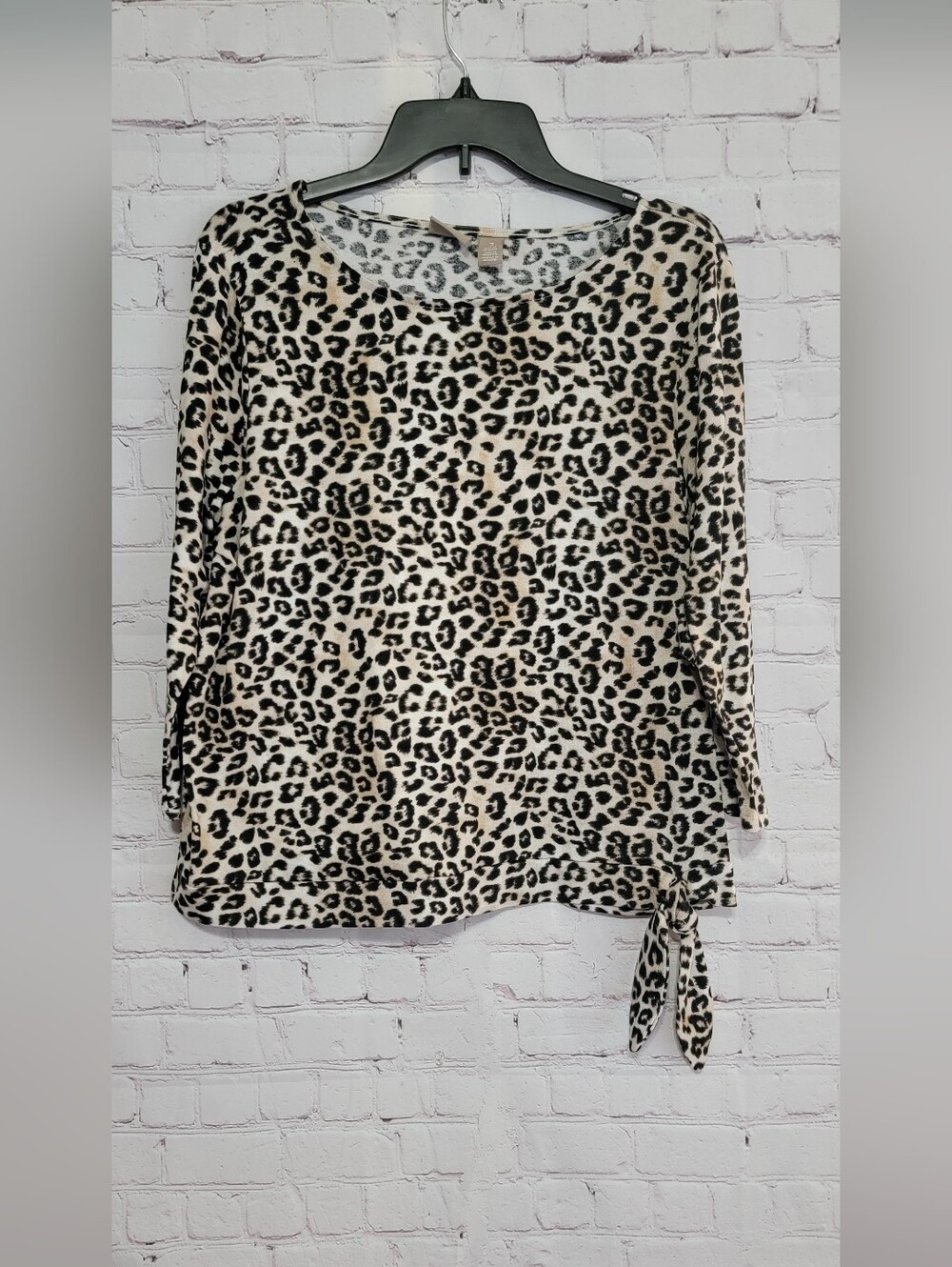Chico's Leopard Print Tunic in Cream, Black & Brown Size 3 (XL)